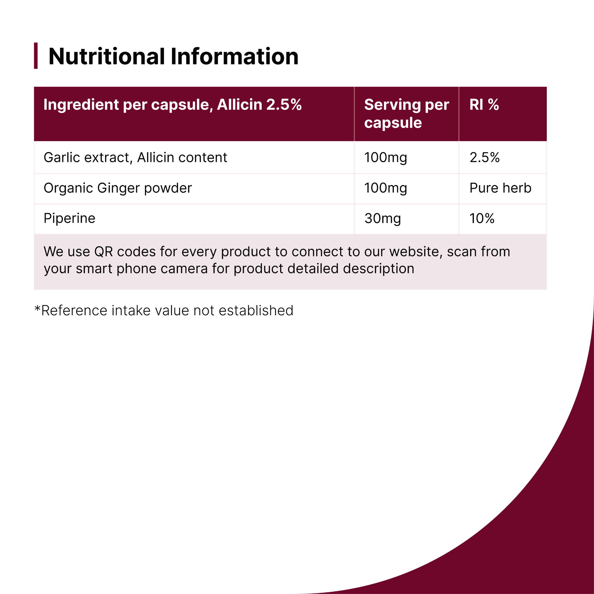 Garlic extract, 2.5 % Allicin