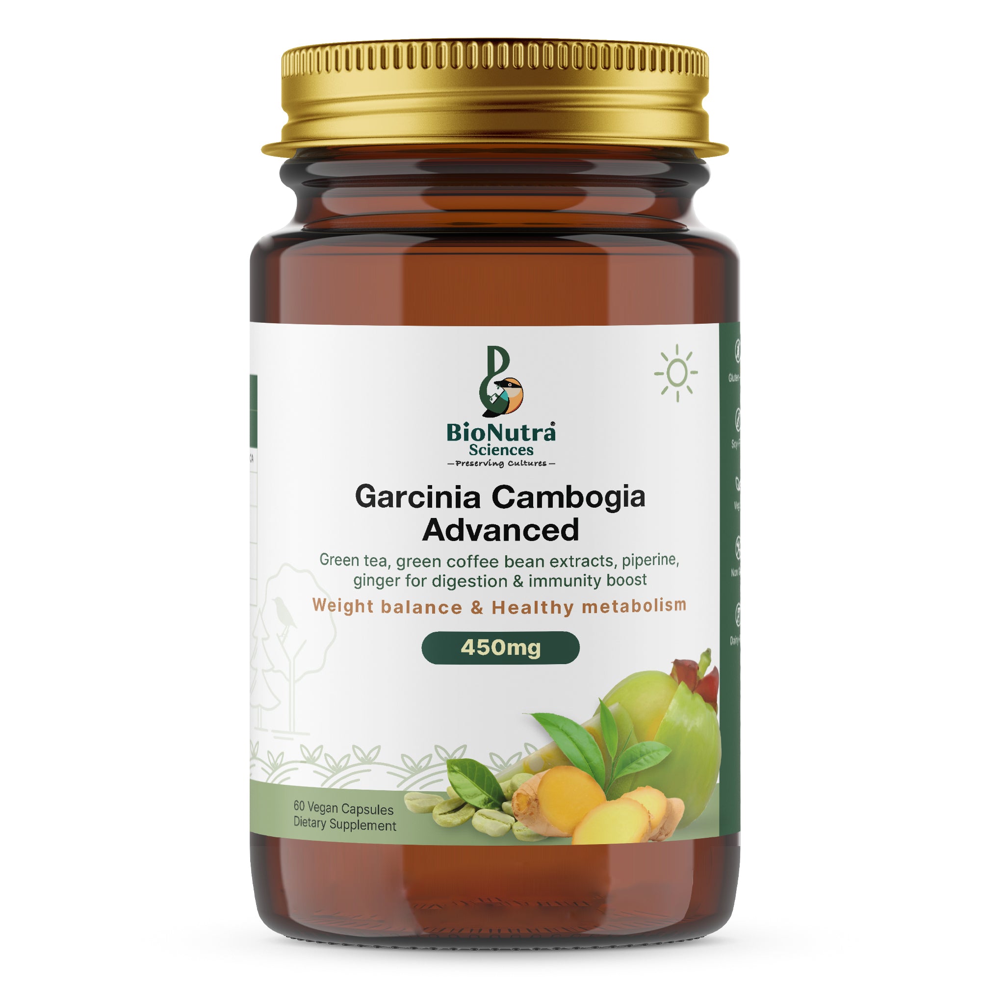 Advanced Super Garcinia Cambogia, green tea, green coffee bean extracts, dietary supplement, keto, Vegan, vegetarian HPMC capsules