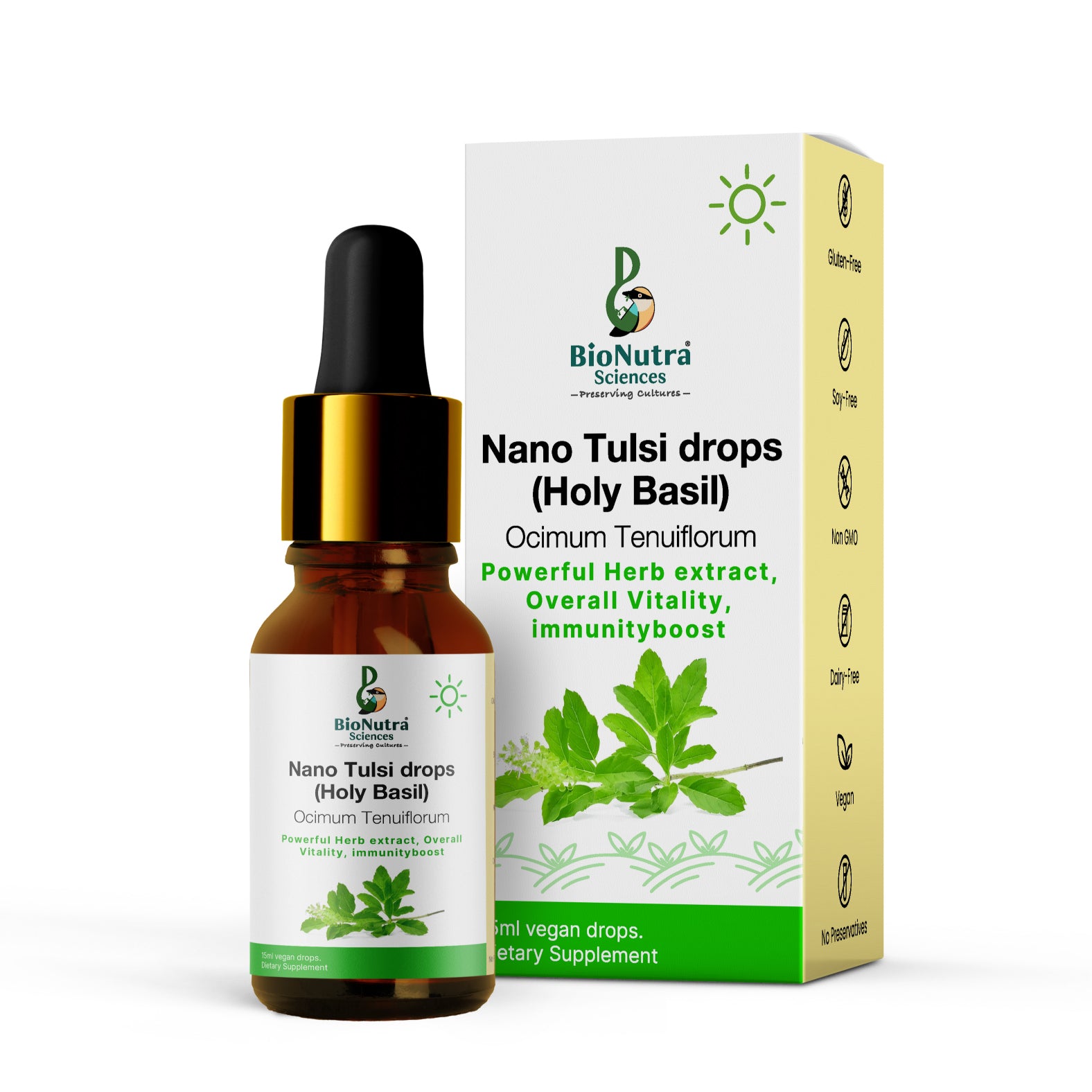Advanced nanotech Tulsi -Holy Basil drops, high concentrate-15ml