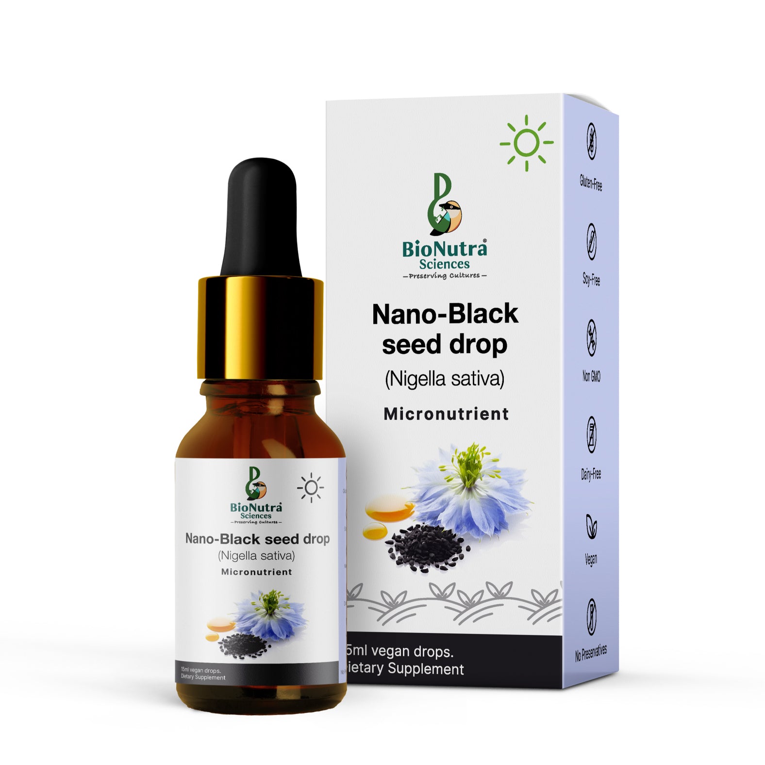 Nano Black Cumin seed drops-vegan- Vegetarian, micronutrient drops, dietary supplement