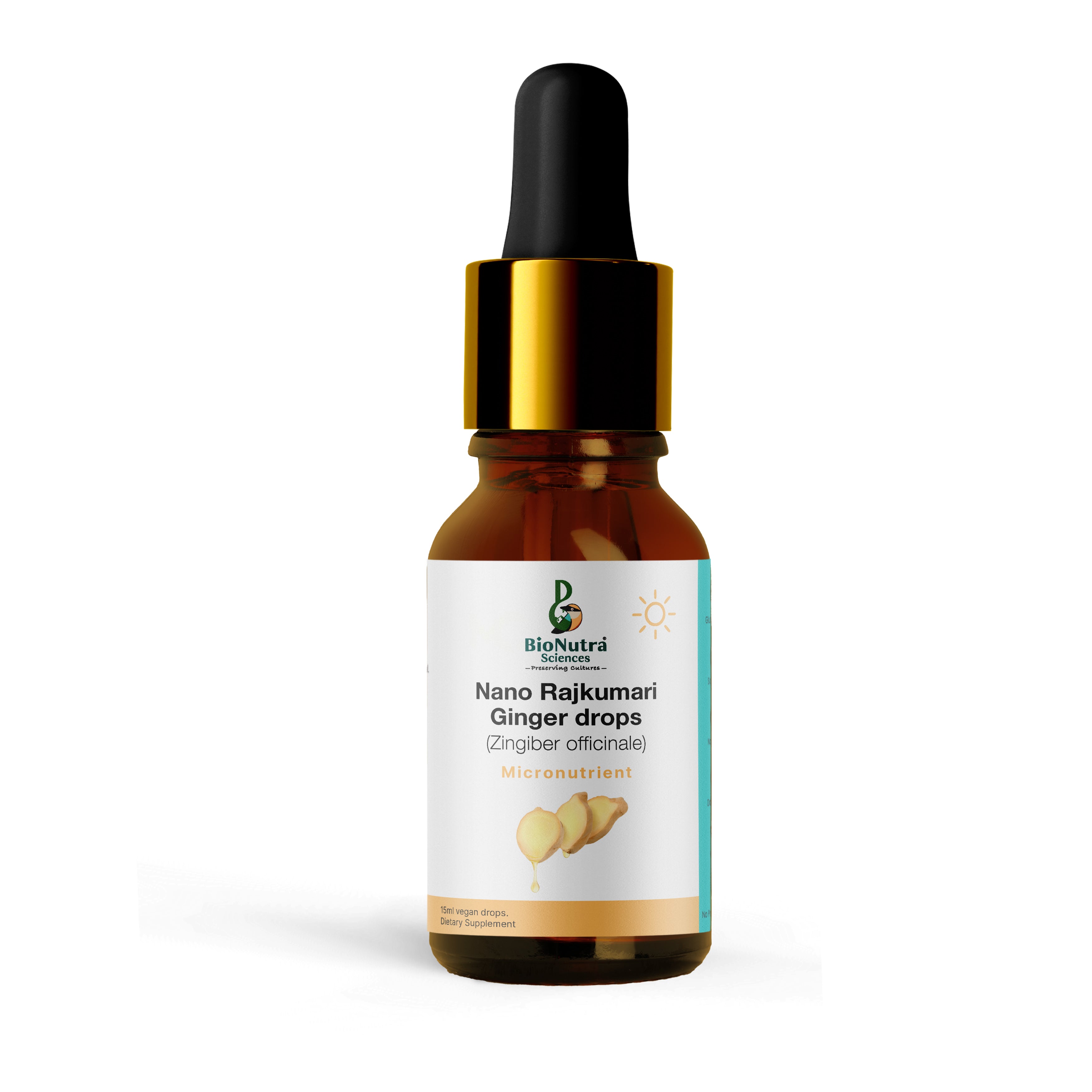 Nano Rajkumari Ginger root micronutrient extract drops, Vegetarian-Vegan, dietary supplement