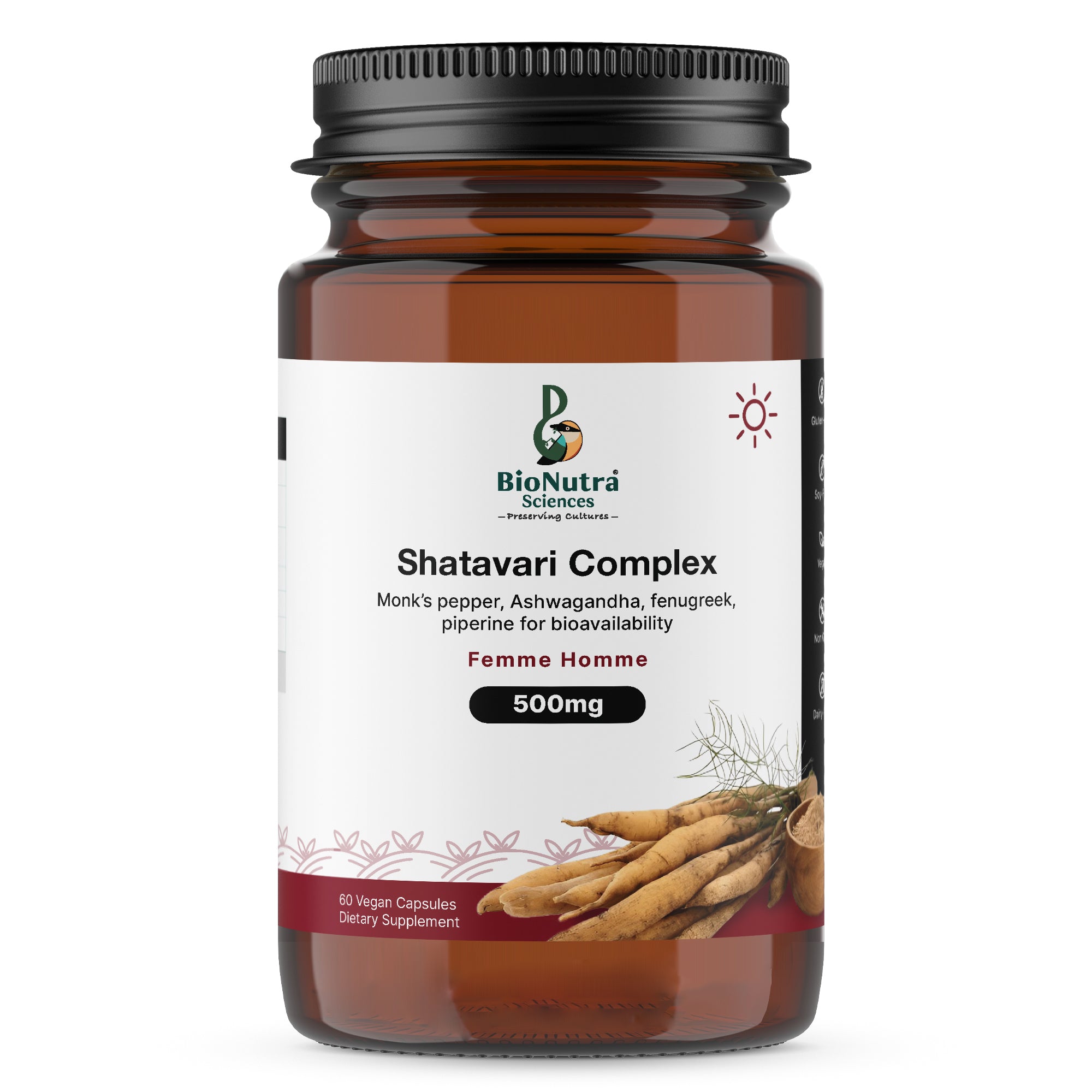 Advanced Shatavari complex with Monk's pepper, Ashwagandha, Fenugreek, piperine for digestion & bioavailability