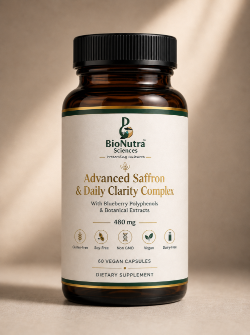 Advanced Saffron, Blue berry, Grapeseed extract – Vegetarian-Vegan Capsules, Dietary/ food supplement, vitamins, minerals-60 vegetarian capsules