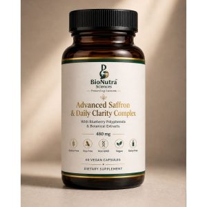 Advanced Saffron & Daily Clarity Structured Botanical Polyphenol System for Modern Cognitive Wellness Support Complex Vegan capsules – 480mg