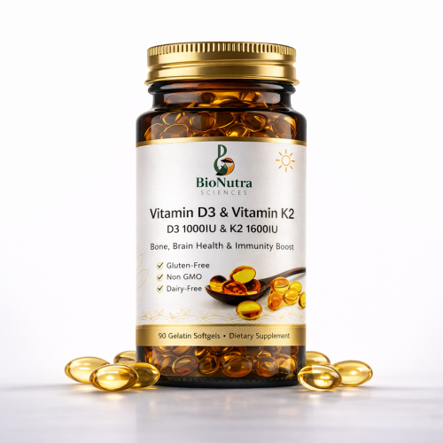 Vitamin D3-1000IU, Vitamin K2-1600IU-90 softgels
