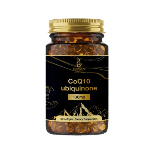 CoQ10- ubiquinone, Coenzyme Q10 softgels 100mg, dietary/ food supplement, vegan and vegetarian friendly-60 softgels