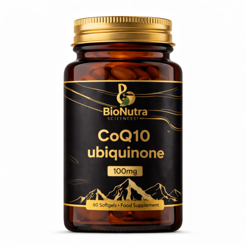 CoQ10- ubiquinone, Coenzyme Q10 softgels 100mg, dietary/ food supplement, vegan and vegetarian friendly-60 softgels