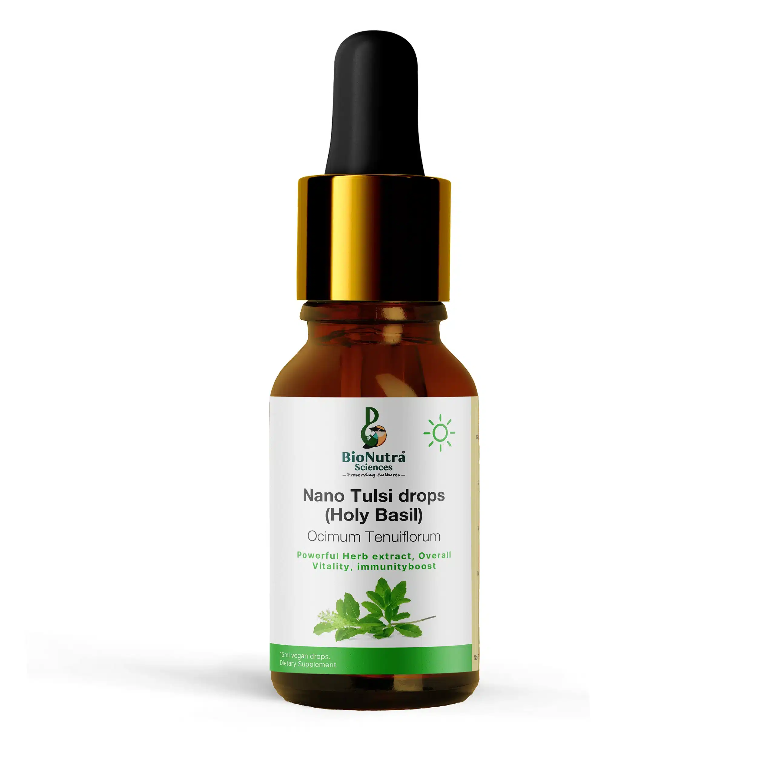 Advanced nanotech, Tulsi, Holy-Basil, mineral drops, high concentrate, Vitamins, nutrition, vegan, vegetarian friendly, 100% natural product, dietary/ food supplement, micronutrient drops, water soluble-15ml