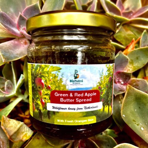 Green, Red Apple Butter spread, Orange juice, Orange skin, Lemon skin skin,Wildflower Honey form Netherlands, fresh orange skin, 190g