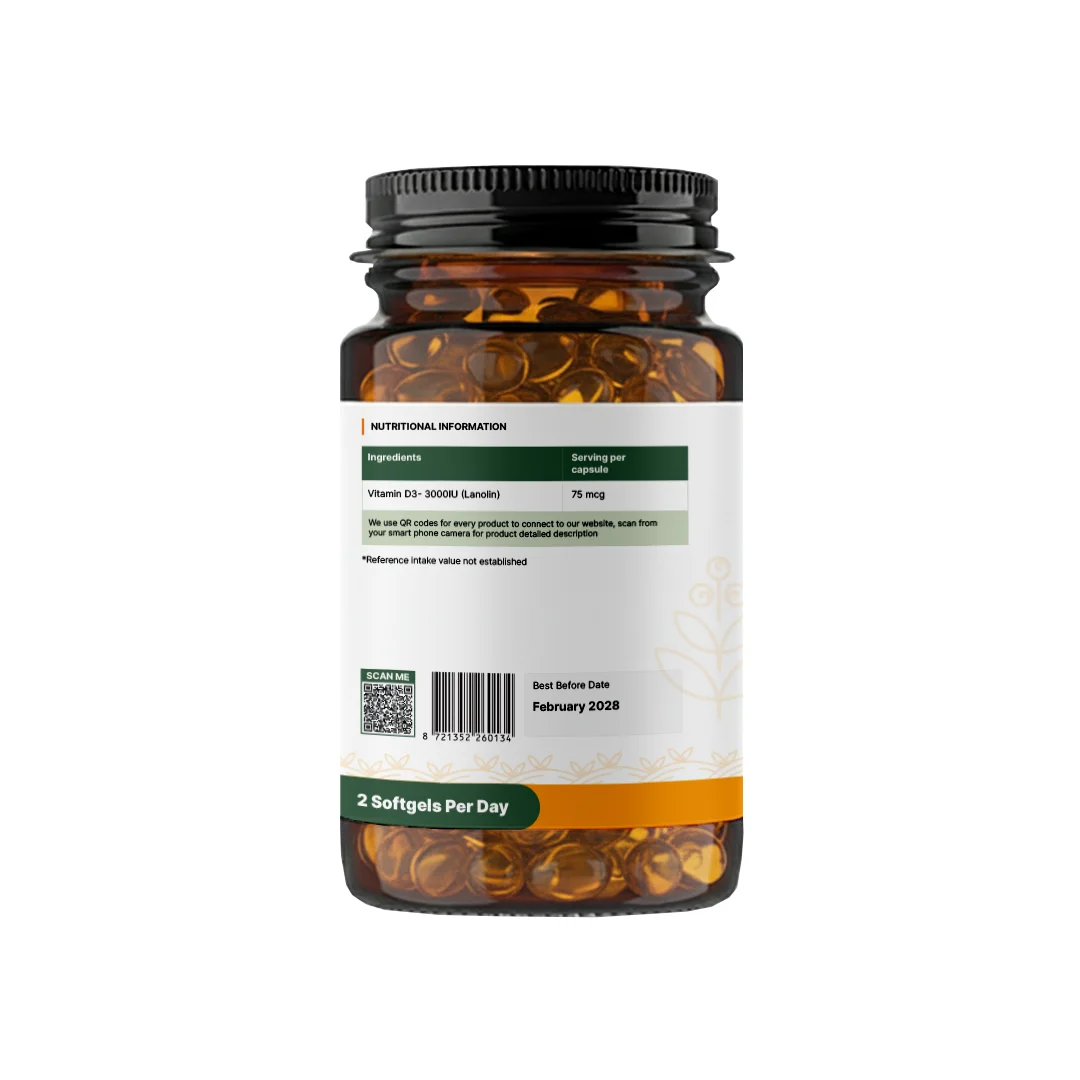 Vitamin D3-3000IU-100 softgels - Image 2