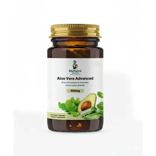 Aloe Vera, Mustard Green, Avocado,Broccoli extracts-Advanced vegan/ vegetarian dietary supplement, skincare vitamins, minerals-60 capsules